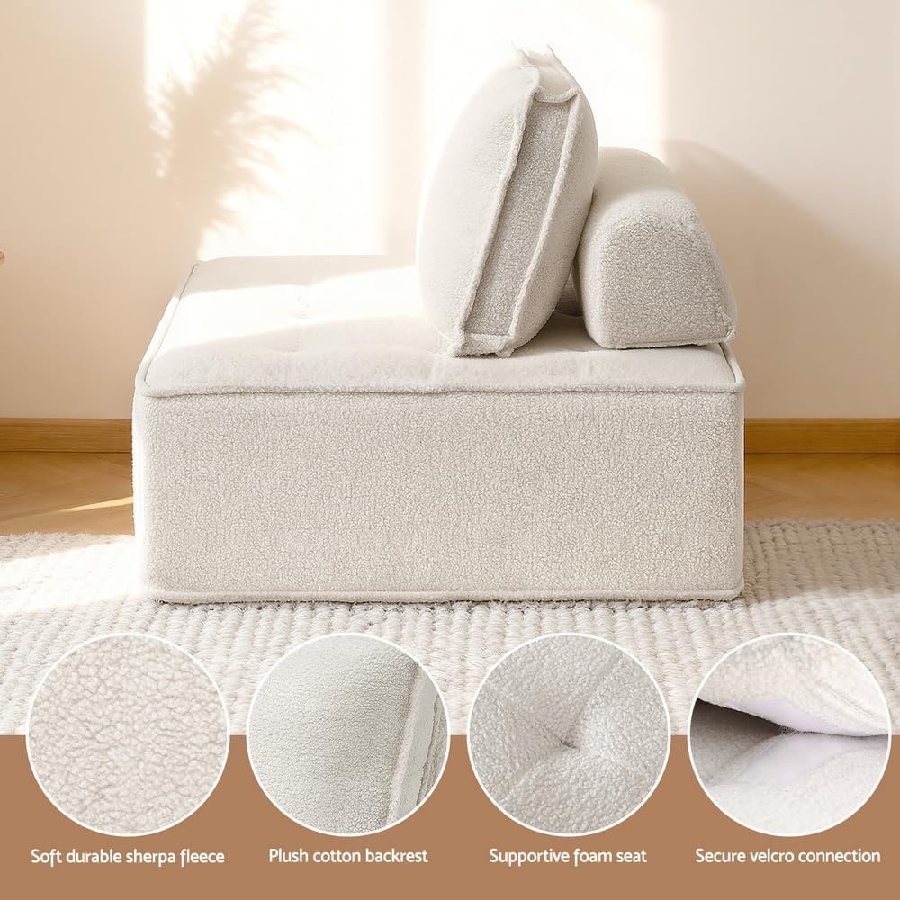 Artiss Floor Sofa Lounge Chair with Pillow 3 Seater
