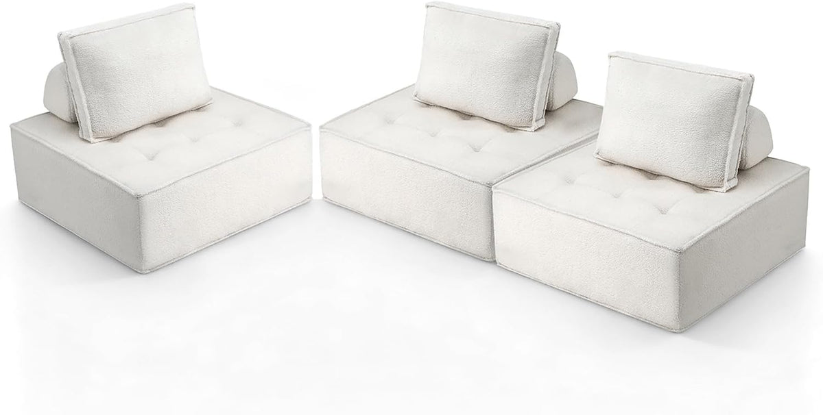 Artiss Floor Sofa Lounge Chair with Pillow 3 Seater