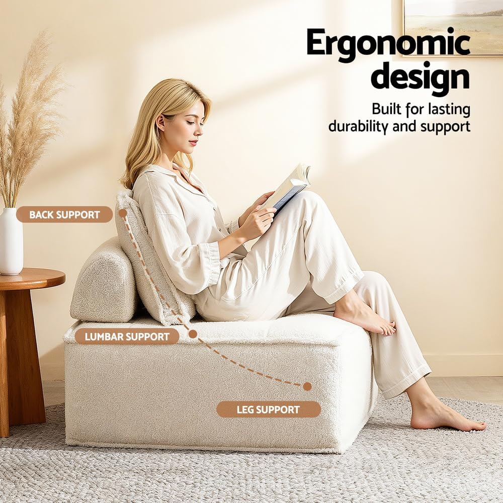 Artiss Floor Sofa Lounge Chair with Pillow 3 Seater