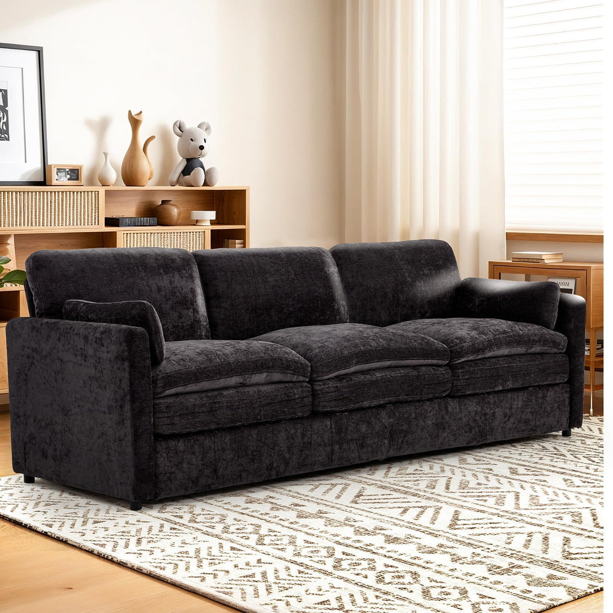 3 Seater Sofa Bed with Ottoman,191cm Modular Sofa