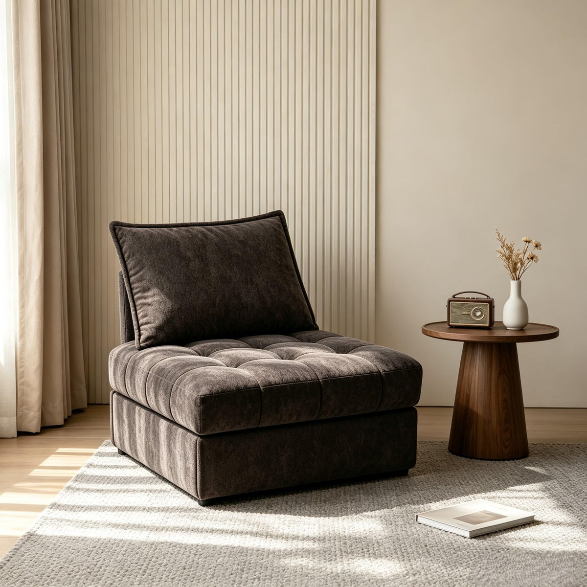 3 Seater Sofa Bed with Ottoman,191cm Modular Sofa