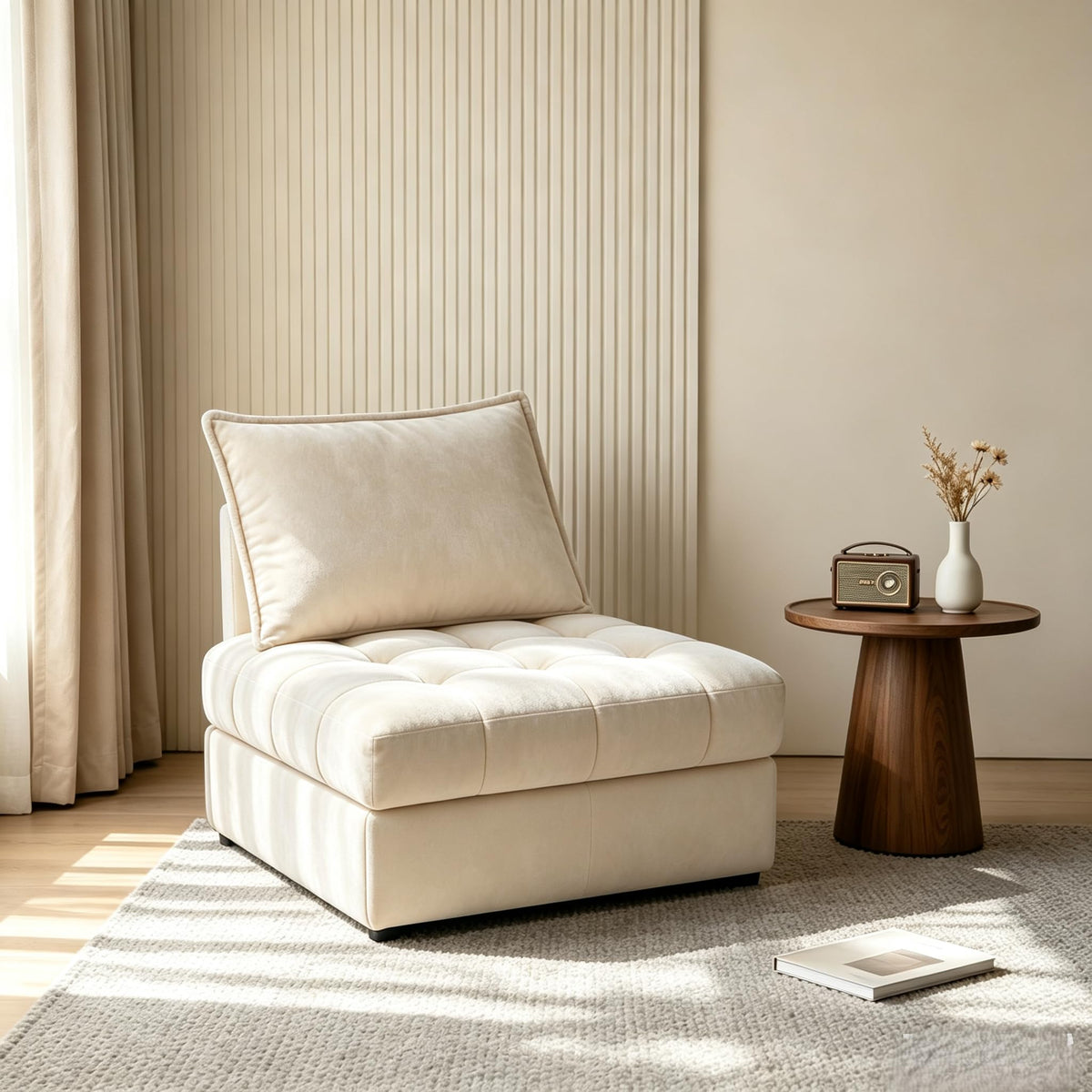 3 Seater Sofa Bed with Ottoman,191cm Modular Sofa